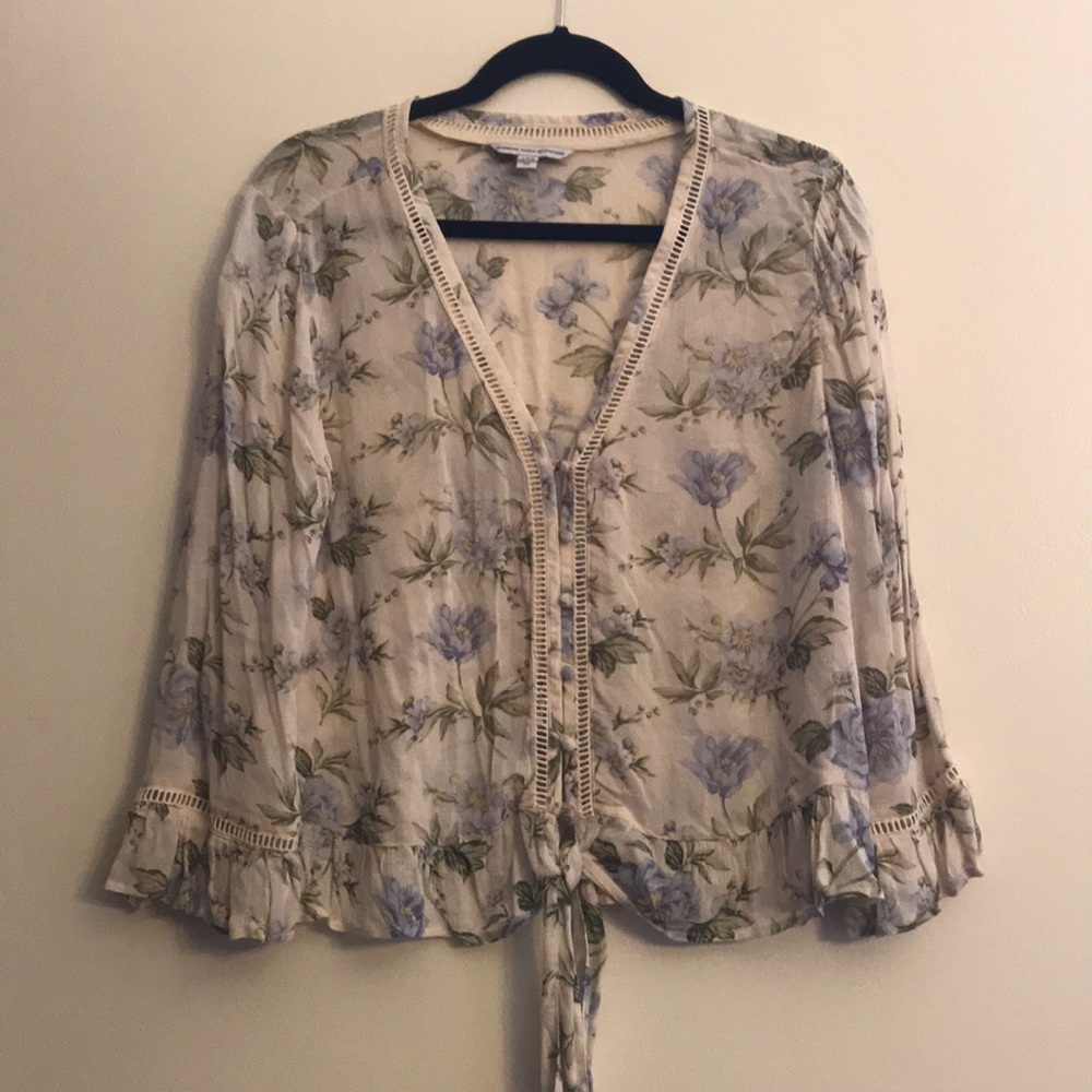 Ruffled floral blouse